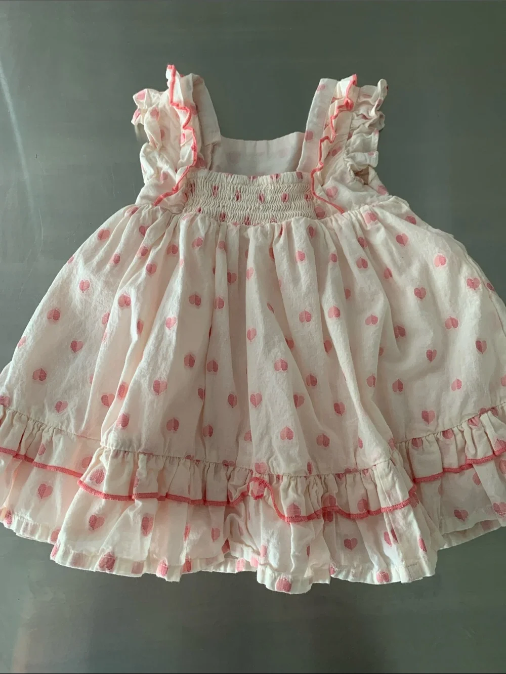 Cupcakes and Cashmere Baby Girl Dress Cotton Hearts Pattern - Size 18M